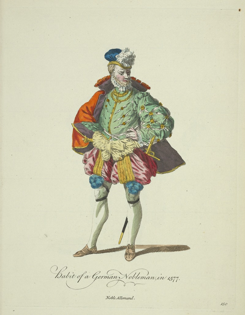 Charles Grignion - Habit of a German nobleman in 1577. Noble Allemand.