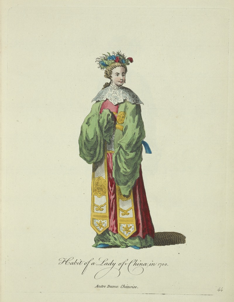 Charles Grignion - Habit of a lady of China in 1700. Autre dame Chinoise.