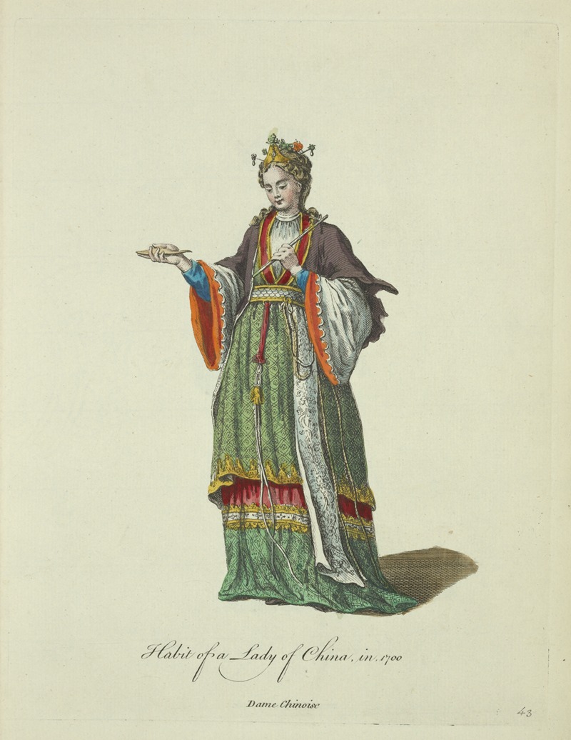 Charles Grignion - Habit of a lady of China in 1700. Dame Chinoise.