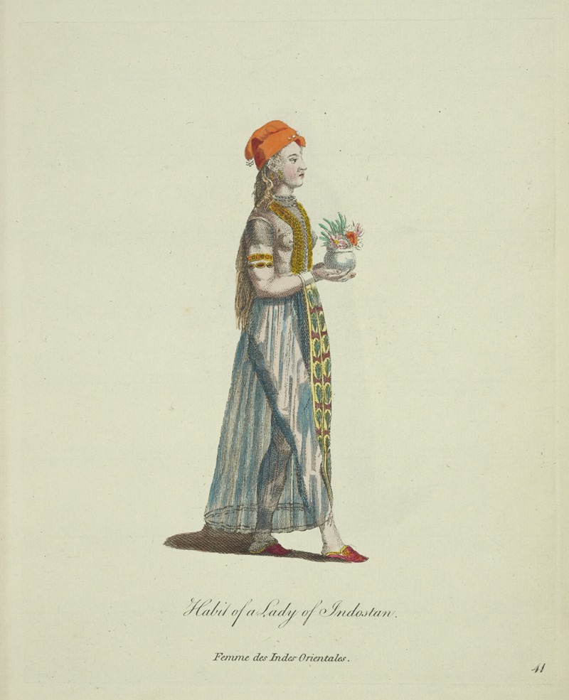 Charles Grignion - Habit of a lady of Indostan. Femme des Indes Orientales 4