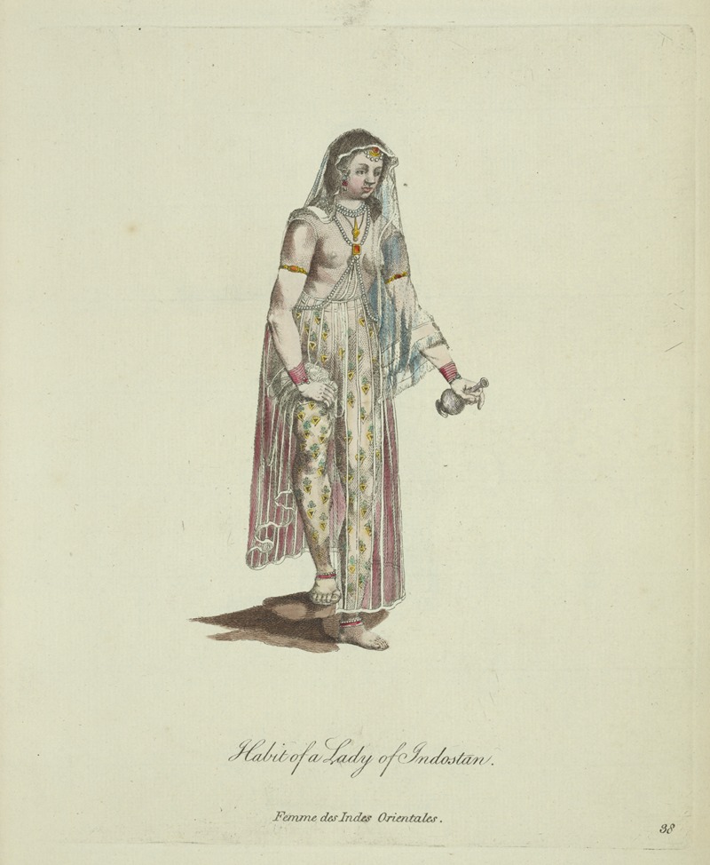 Charles Grignion - Habit of a lady of Indostan. Femme des Indes Orientales