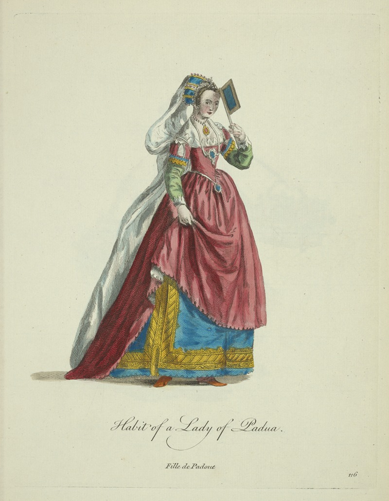 Charles Grignion - Habit of a lady of Padua. Fille de Padoue.