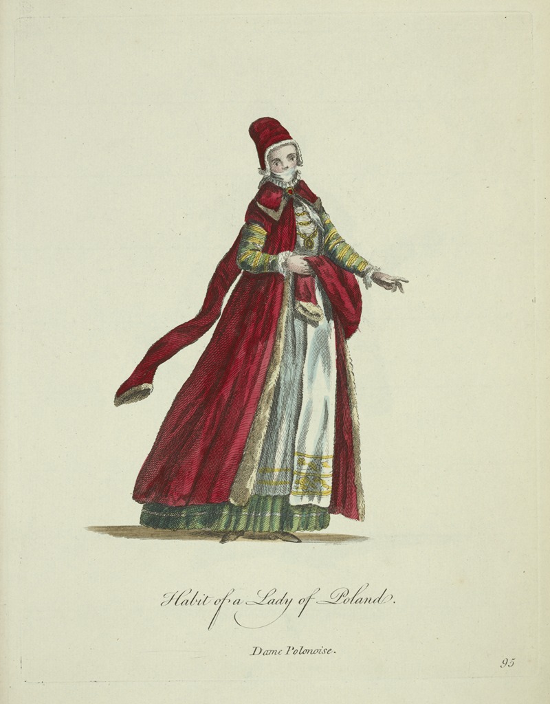 Charles Grignion - Habit of a lady of Poland. Dame Polonoise.