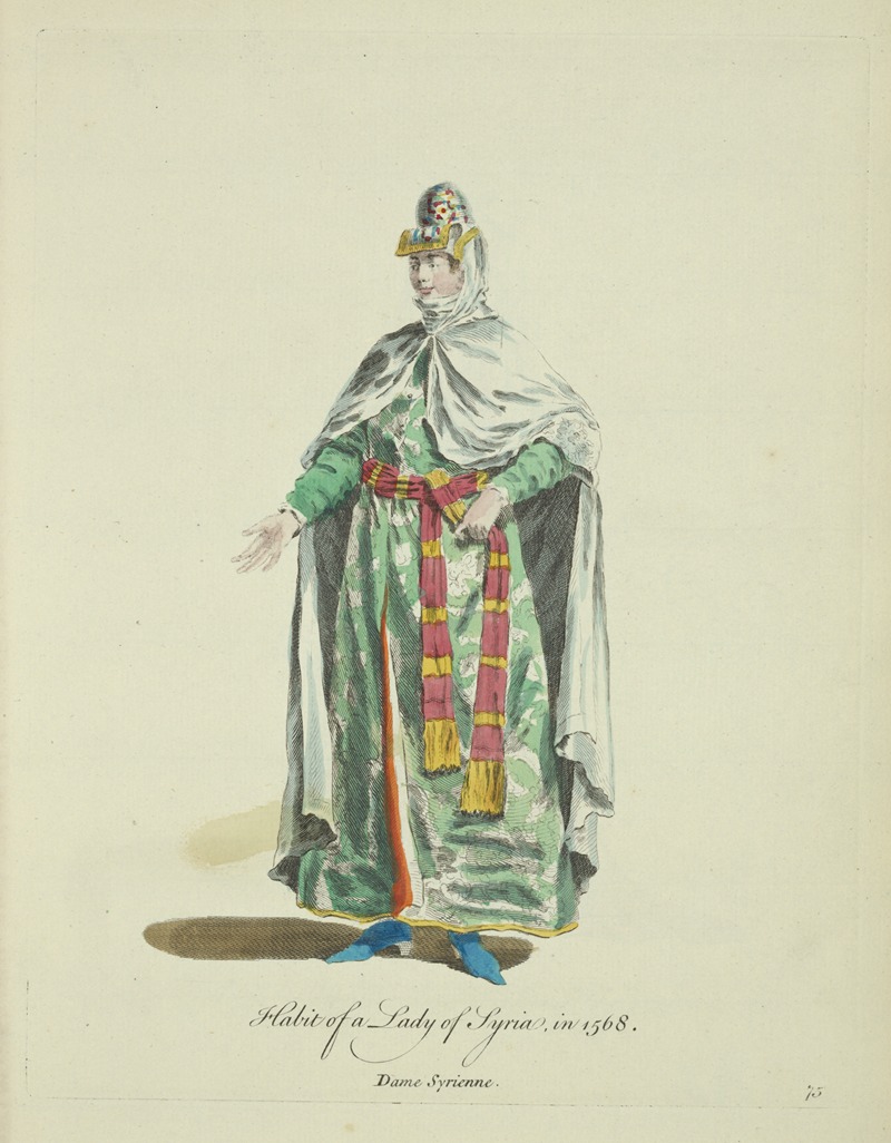 Charles Grignion - Habit of a lady of Syria in 1568. Dame Syrienne.