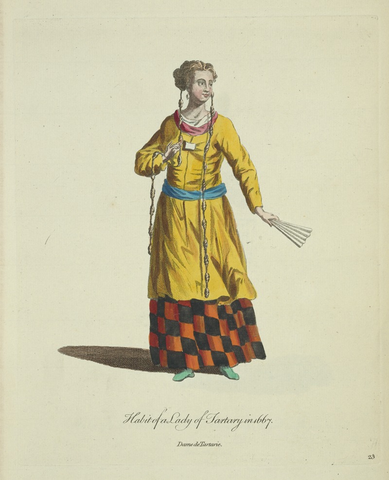 Charles Grignion - Habit of a lady of Tartary in 1667. Dame de Tartarie.