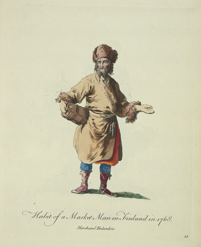 Charles Grignion - Habit of a market man in Finland in 1768. Marchand Finlandois.