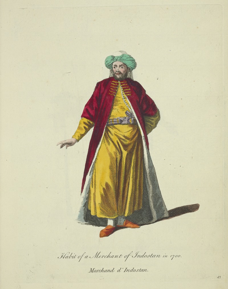 Charles Grignion - Habit of a merchant of Indostan in 1700. Marchand d’Indostan.