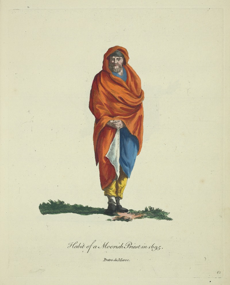 Charles Grignion - Habit of a Moorish priest in 1695. Pretre de Maroc.