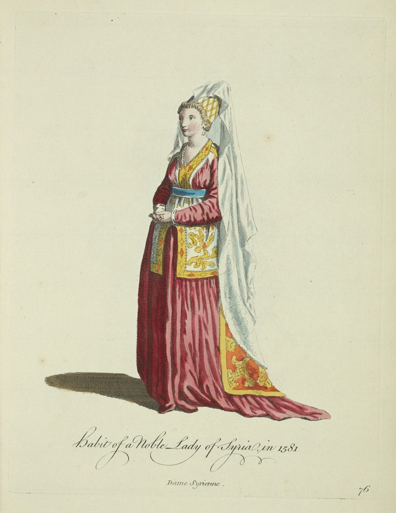 Charles Grignion - Habit of a noble lady of Syria in 1581. Dame Syrienne.