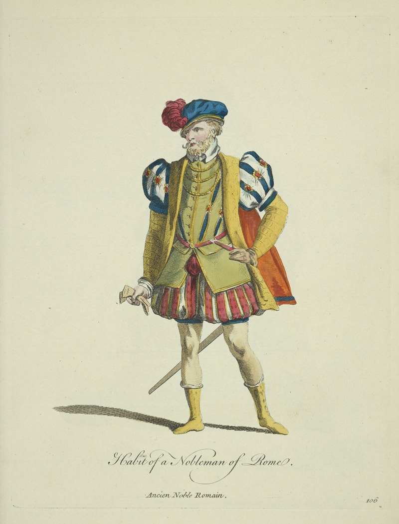 Charles Grignion - Habit of a nobleman of Rome. Ancien noble Romain.