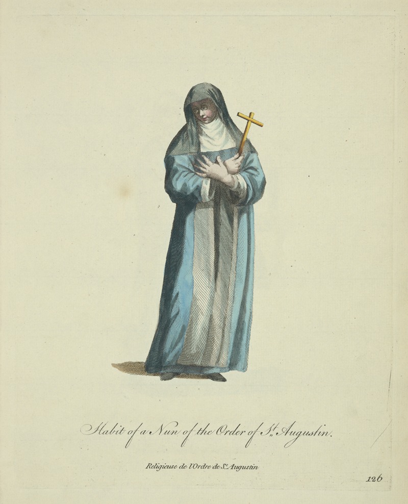 Charles Grignion - Habit of a Nun of the Order of St. Augustin