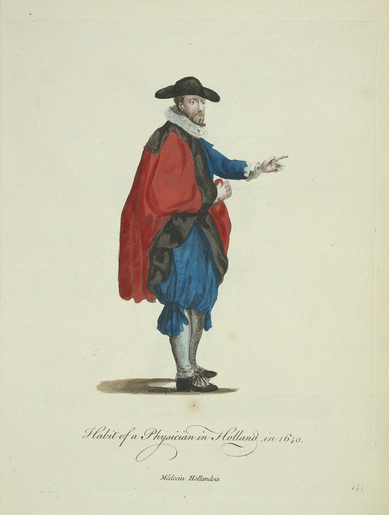 Charles Grignion - Habit of a physician in Holland in 1640. Médecin Hollandois.