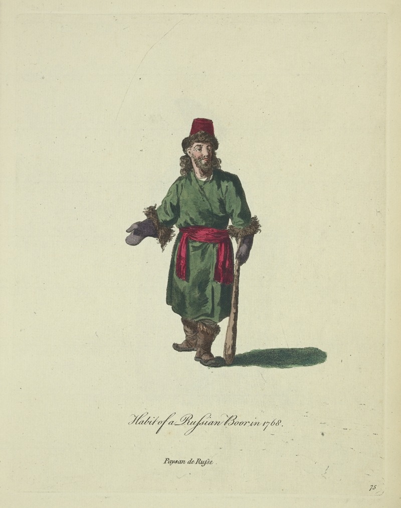 Charles Grignion - Habit of a Russian boor in 1768. Paysan de Russe.