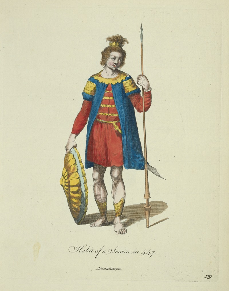 Charles Grignion - Habit of a Saxon in 447. Ancien Saxon.