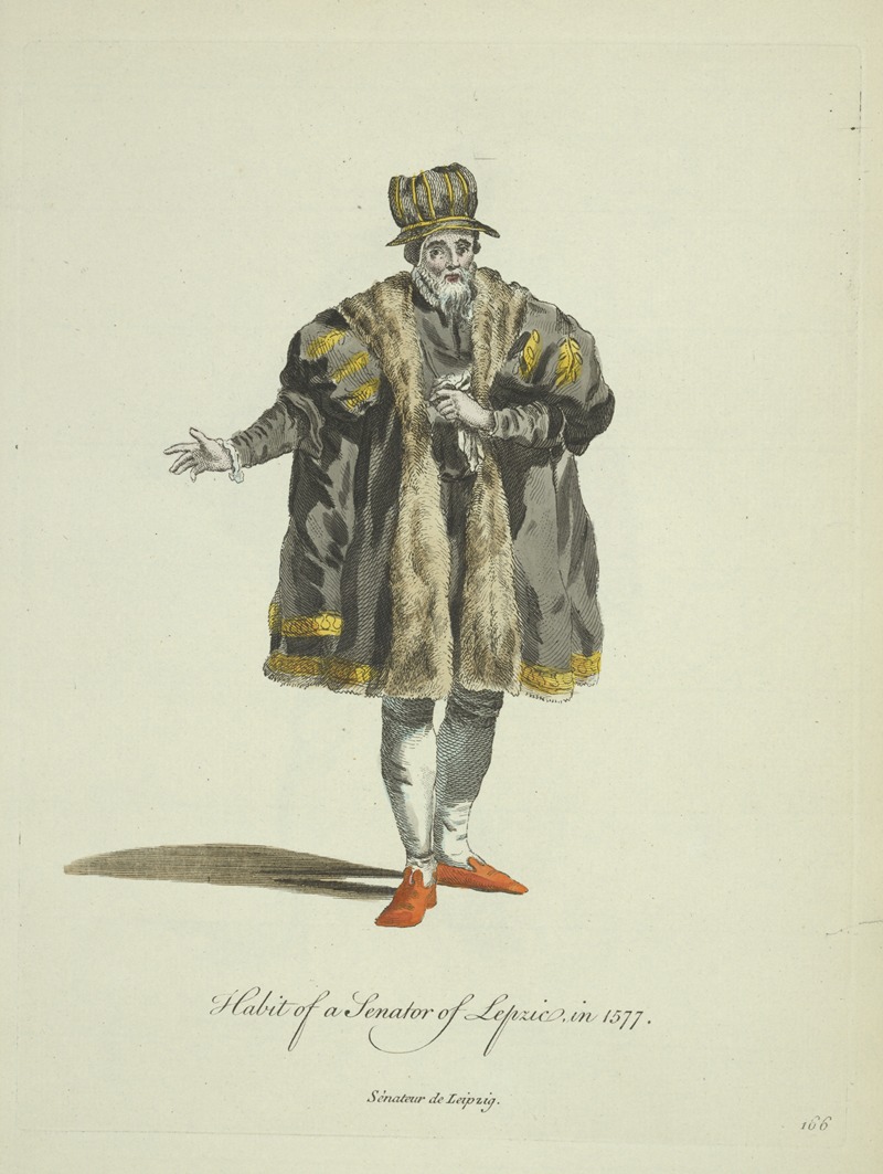 Charles Grignion - Habit of a senator of Lepzic in 1577. Sénateur de Leipzig.