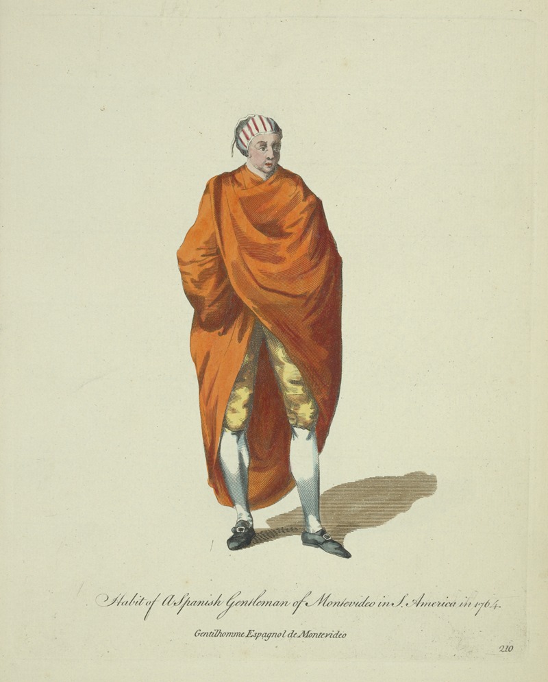 Charles Grignion - Habit of a Spanish gentleman of Montevideo in South America in 1764