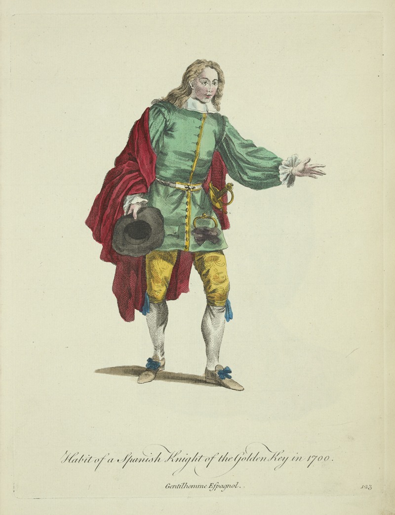 Charles Grignion - Habit of a Spanish knight of the golden key in 1700. Gentilhomme Espagnol.