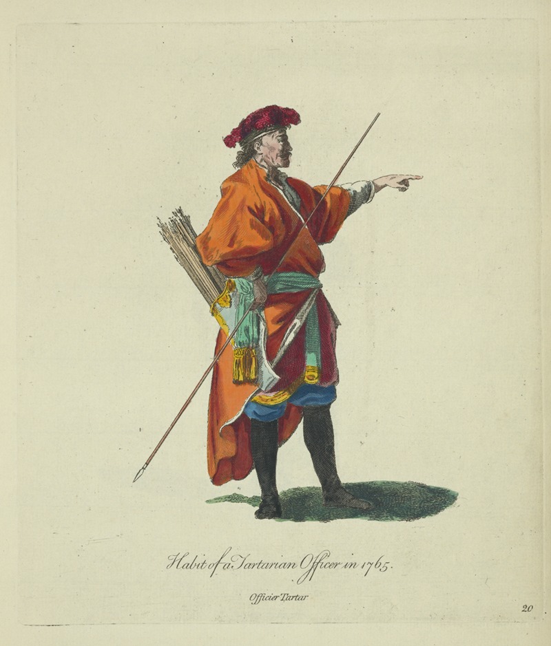 Charles Grignion - Habit of a Tartarian officer in 1765. Officier Tartar.