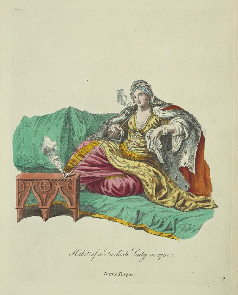 Charles Grignion - Habit of a Turkish lady in 1700. Dame Turque.