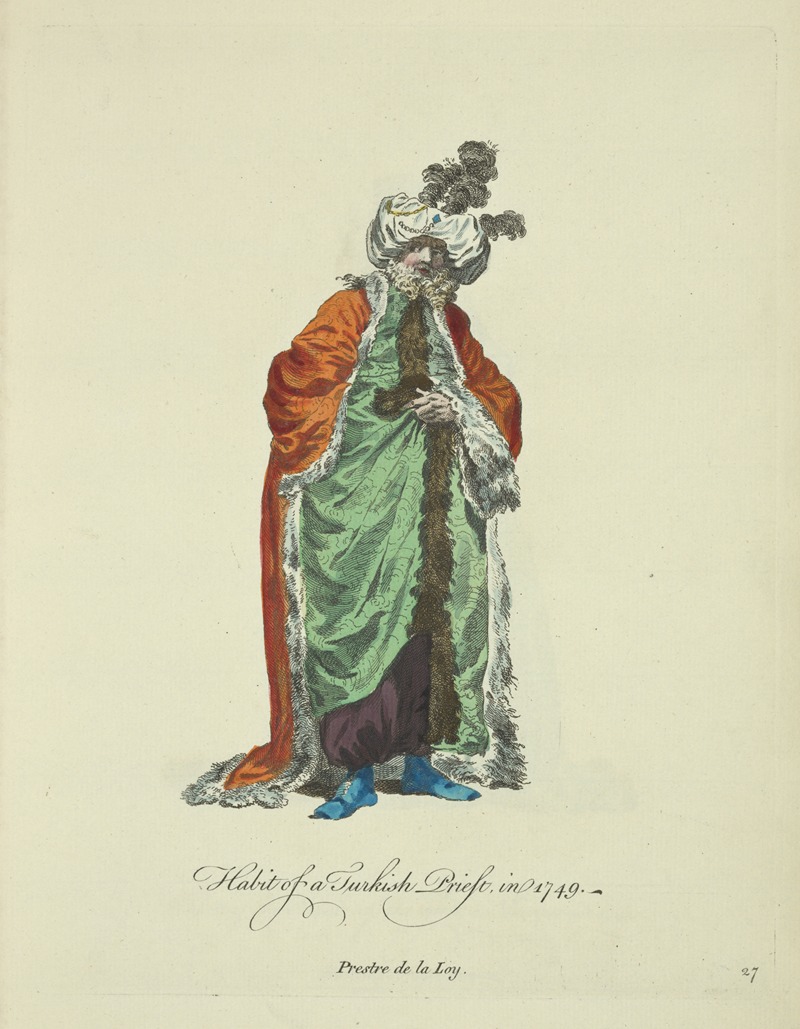 Charles Grignion - Habit of a Turkish priest, in 1749. Prestre de la loy.