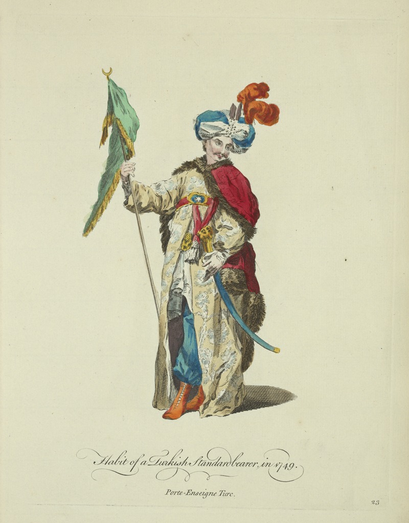 Charles Grignion - Habit of a Turkish standardbearer, in 1749. Porte-Enseigne Turc.