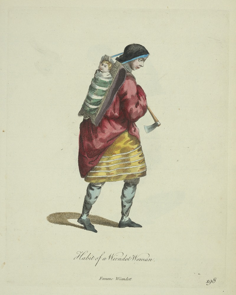 Charles Grignion - Habit of a Wiendot woman. Femme Wiendot.