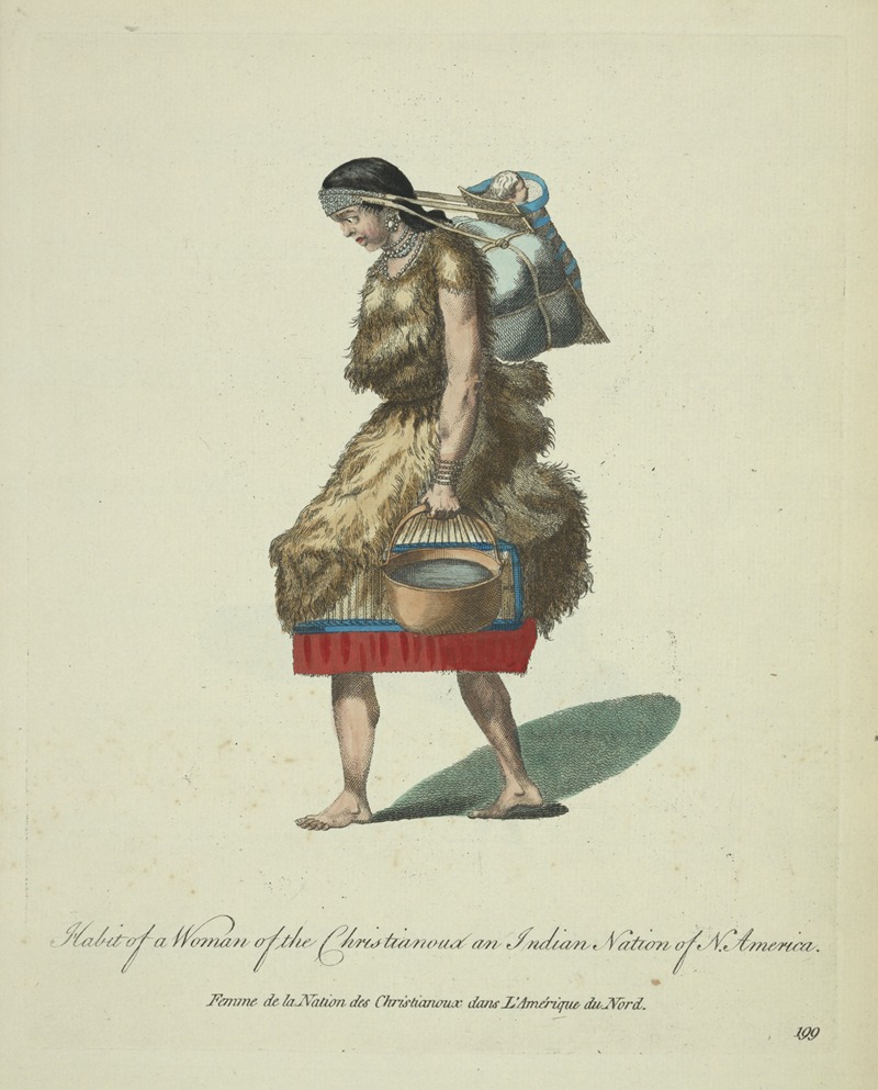 Charles Grignion - Habit of a woman of the Christianoux an Indian nation of North America