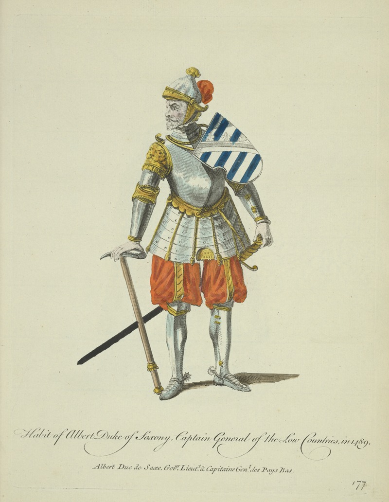 Charles Grignion - Habit of Albert Duke of Saxony captain general of the Low Countries in 1489