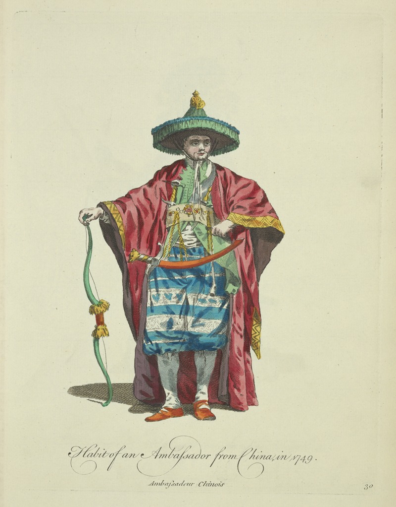 Charles Grignion - Habit of an ambassador from China, in 1749. Ambassadeur Chinois.