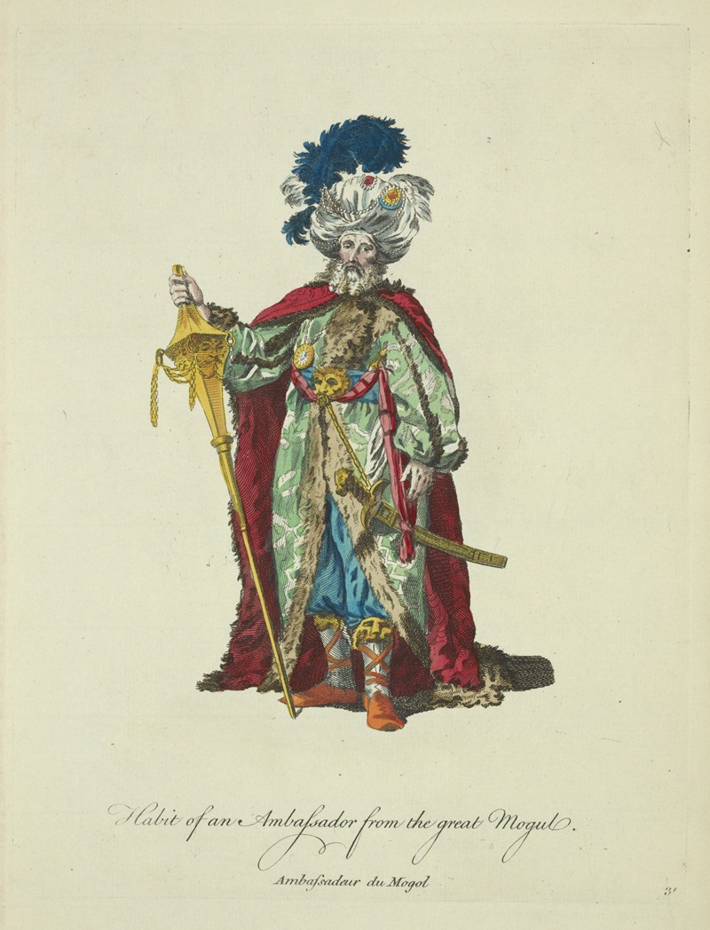 Charles Grignion - Habit of an ambassador from the great Mogul. Ambassadeur du Mogol.