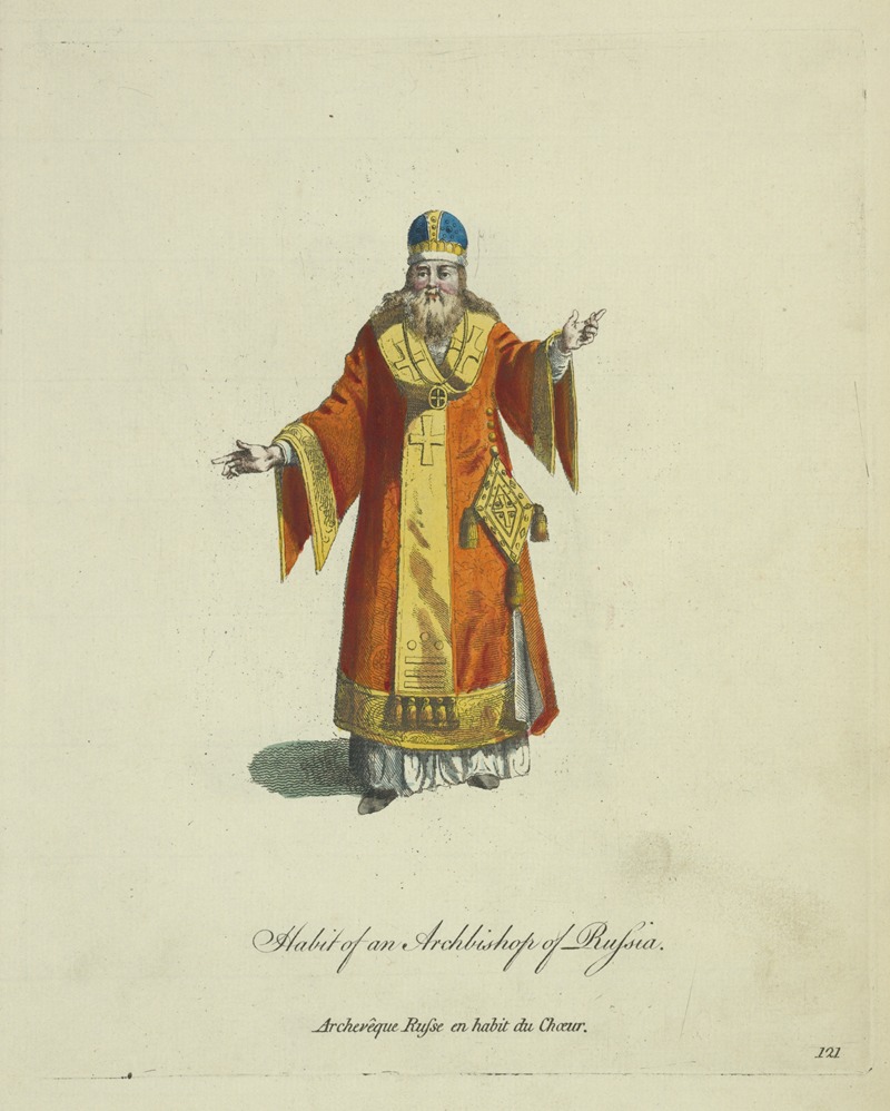 Charles Grignion - Habit of an archbishop of Russia. Archrêque Russe en habit du choeur.