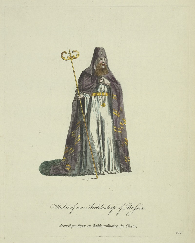 Charles Grignion - Habit of an archbishop of Russia. Archrêque Russe en habit ordinaire du choeur.