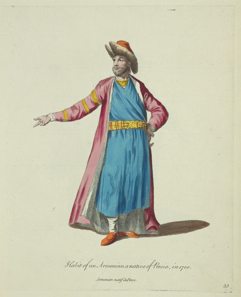 Charles Grignion - Habit of an Armenian native of Persia in 1700. Armenian natif de Perse.