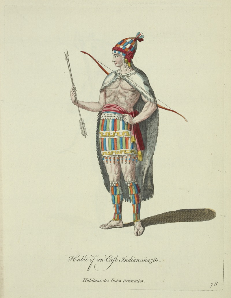 Charles Grignion - Habit of an East Indian in 1581. Habitant des Indes Orientales.