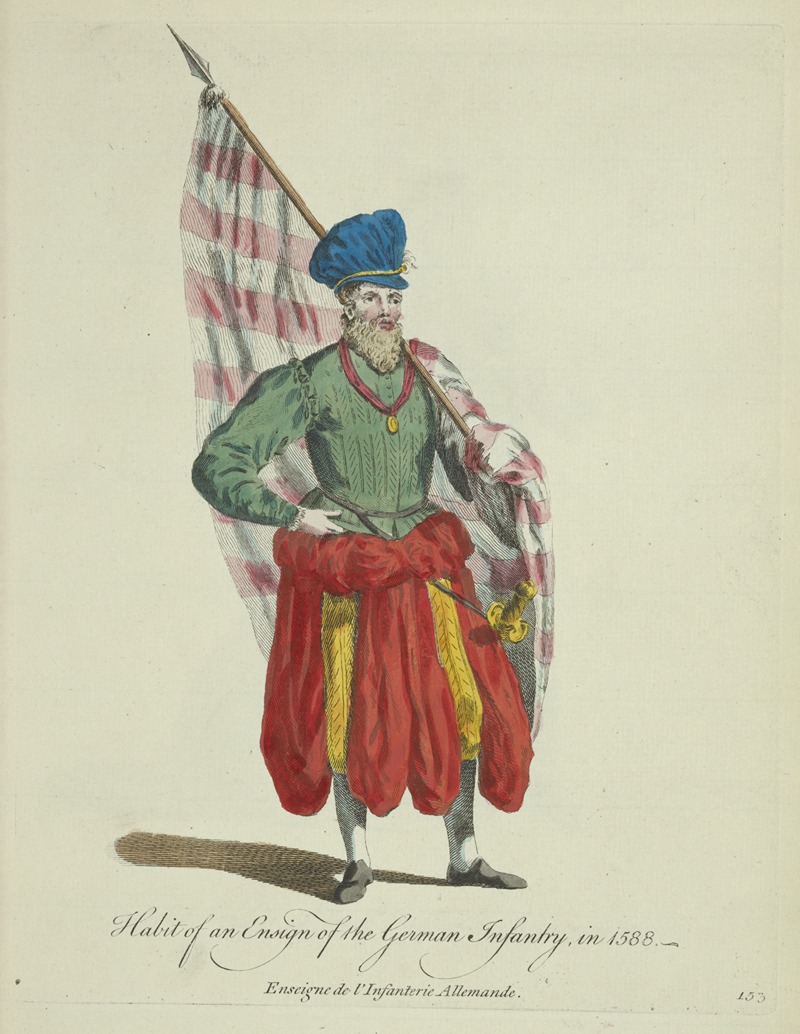 Charles Grignion - Habit of an ensign of the German infantry in 1588. Enseigne de l’infanterie Allemande.