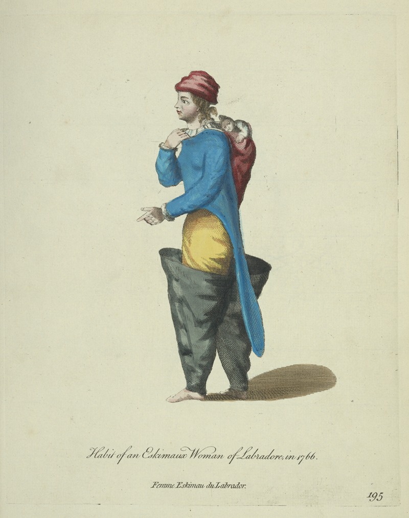 Charles Grignion - Habit of an Eskimaux woman of Labrador in 1766. Femme Eskimau du Labrador.