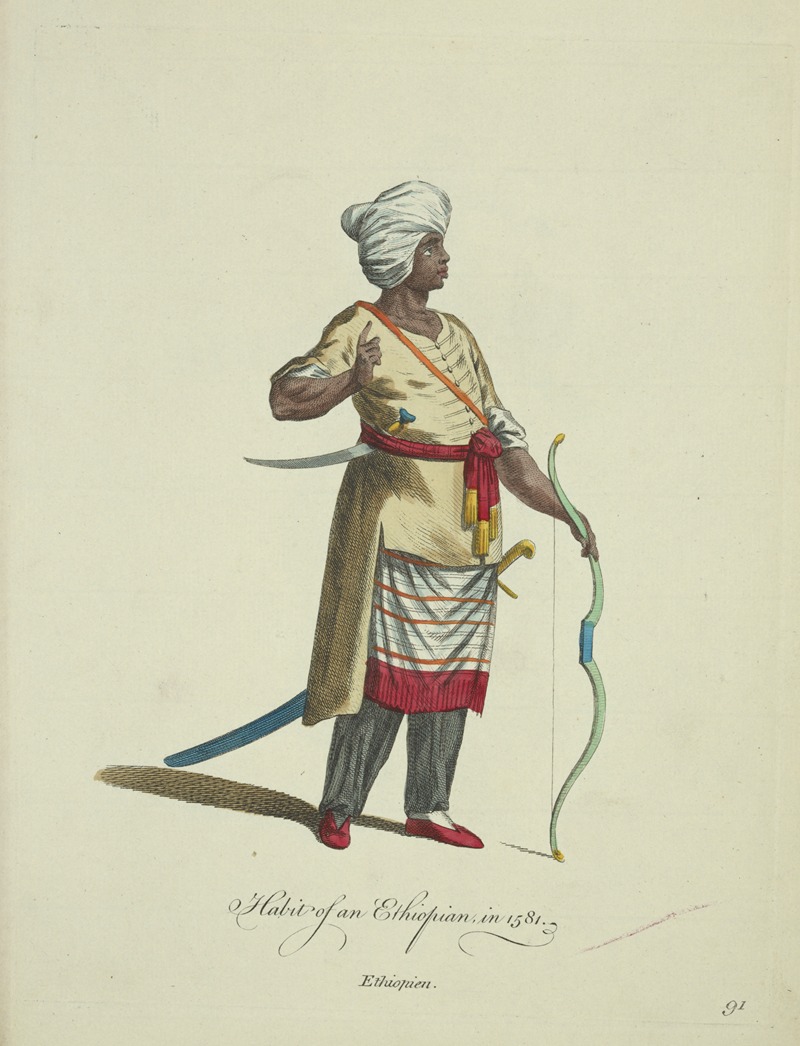 Charles Grignion - Habit of an Ethiopian in 1581. Ethiopien.