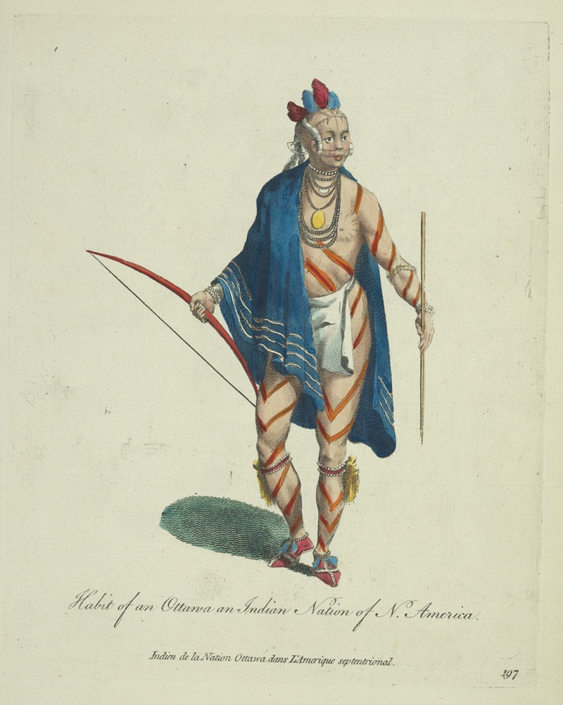 Charles Grignion - Habit of an Ottawa an Indian Nation of North America