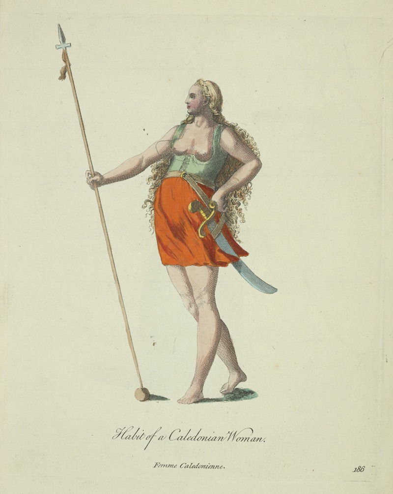 Charles Grignion - Habit of Caledonian woman. Femme Caledonienne.