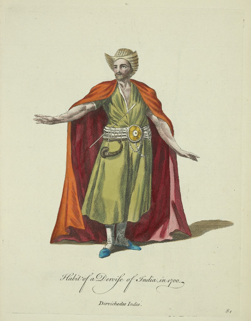 Charles Grignion - Habit of dervise of India in 1700. Dervichedes Indes.