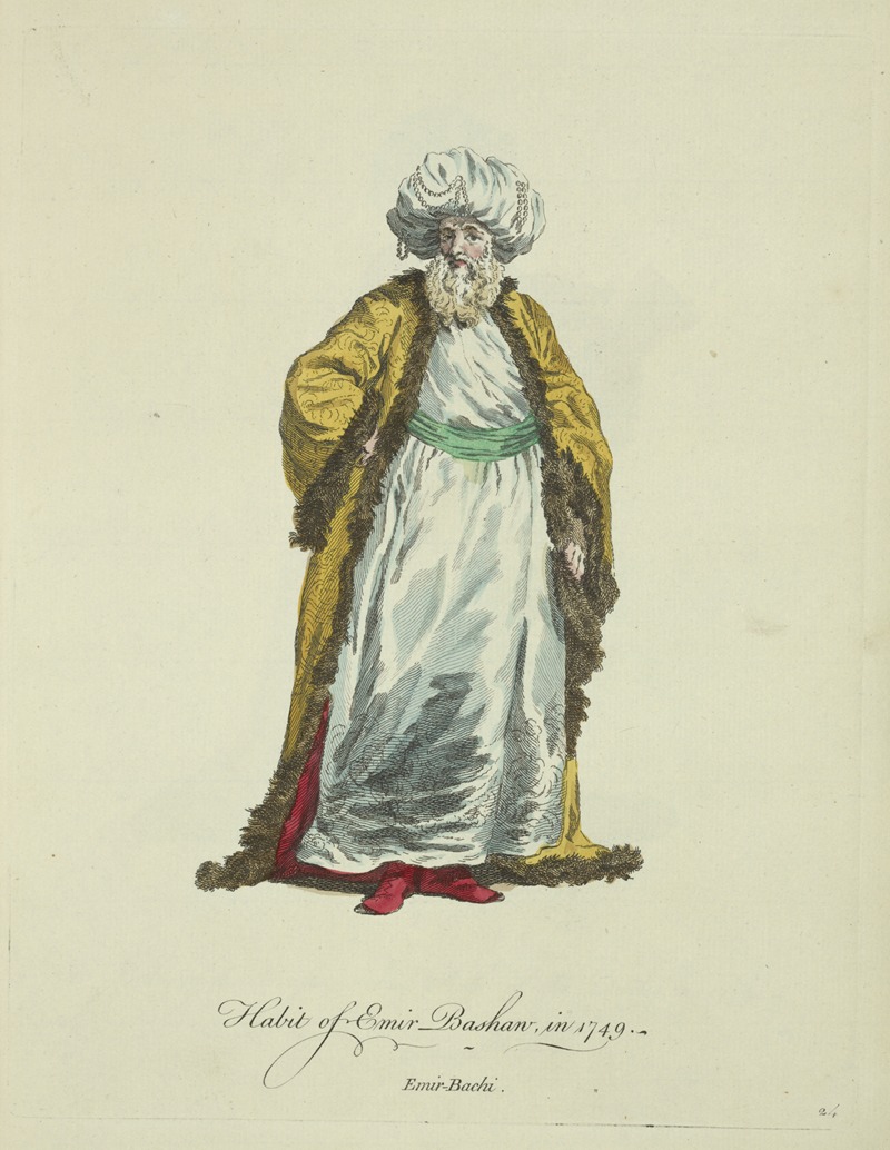 Charles Grignion - Habit of emir bashaw, in 1749. Emir-bachi.