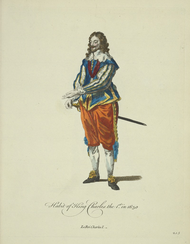 Charles Grignion - Habit of King Charles I in 1630. Le Roi Charles I.