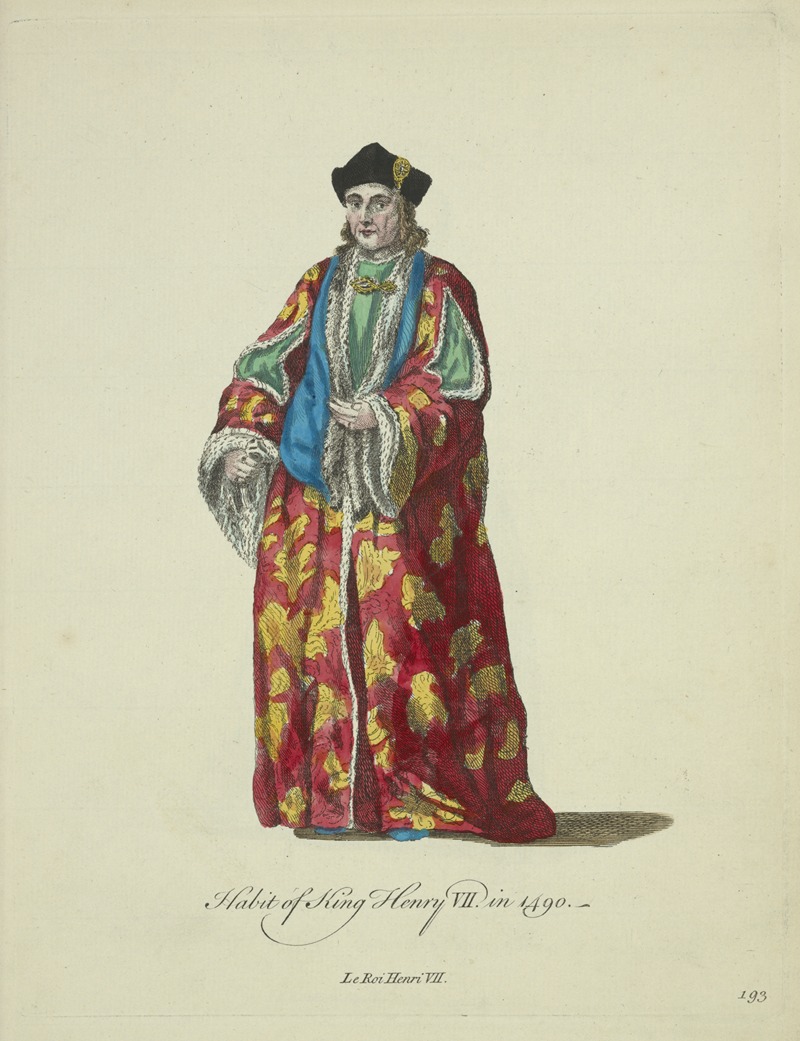 Charles Grignion - Habit of King Henry II in 1490. Le Roi Henri VII.