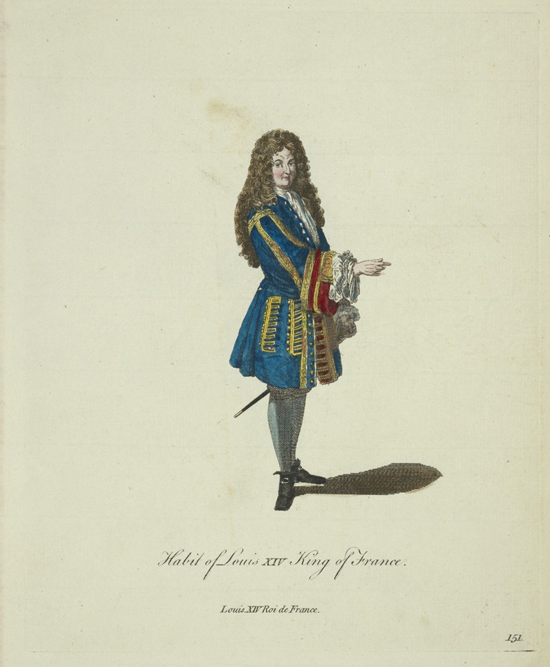 Charles Grignion - Habit of Louis XIV King of France. Louis XIV Roi de France.