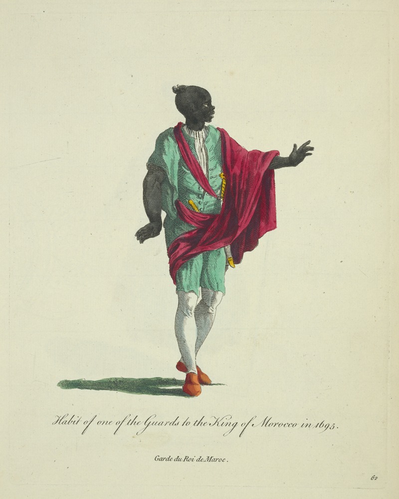 Charles Grignion - Habit of one of the guards to the king of Morocco in 1695. Garde du roi de Moroc.