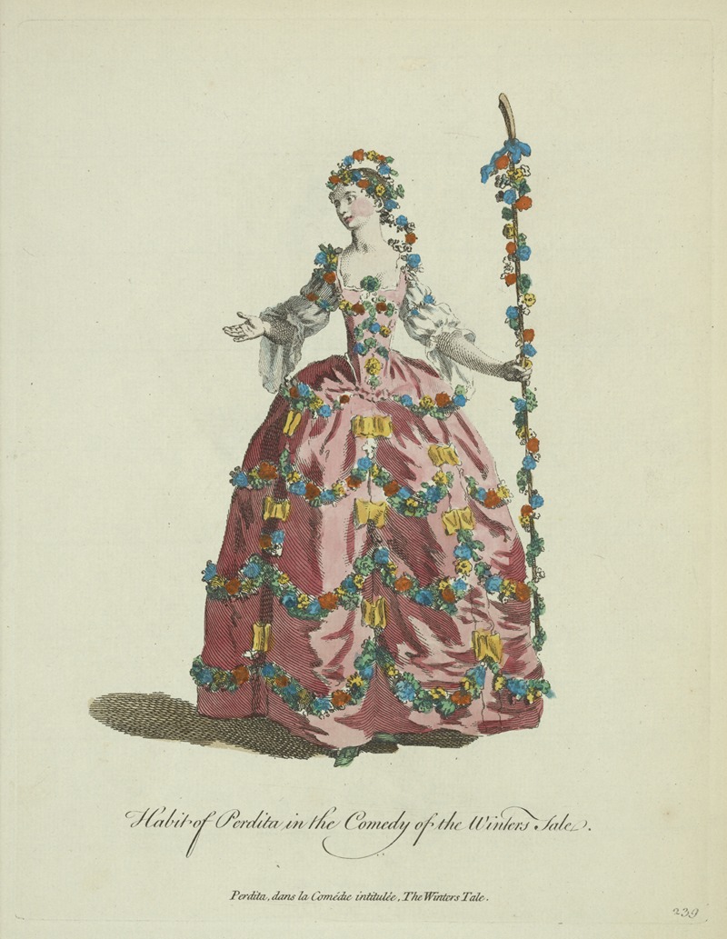 Charles Grignion - Habit of Perdita in the comedy of the Winter’s Tale. Perdita dans la comédie intitulée The Winter’s Tale.