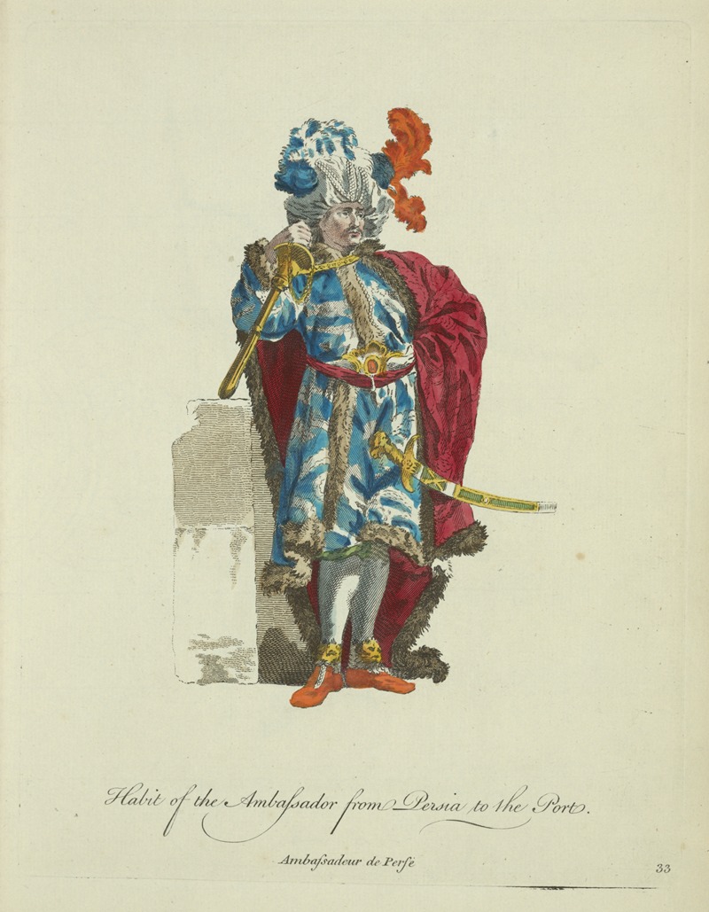 Charles Grignion - Habit of the ambassador from Persia to the Port. Ambassadeur de perse.