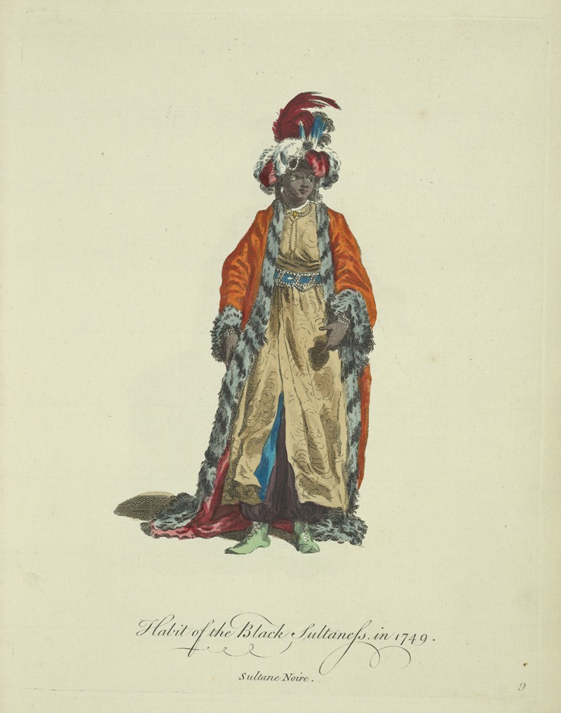 Charles Grignion - Habit of the black sultaness in 1749. Sultane noire.