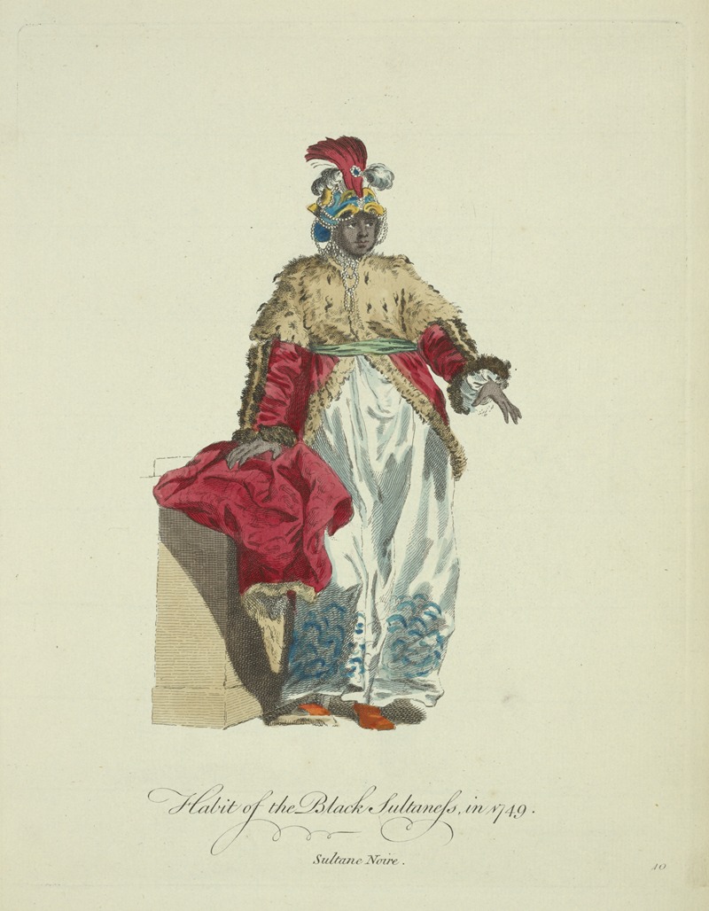 Charles Grignion - Habit of the black sultaness in 1749. Sultane noire