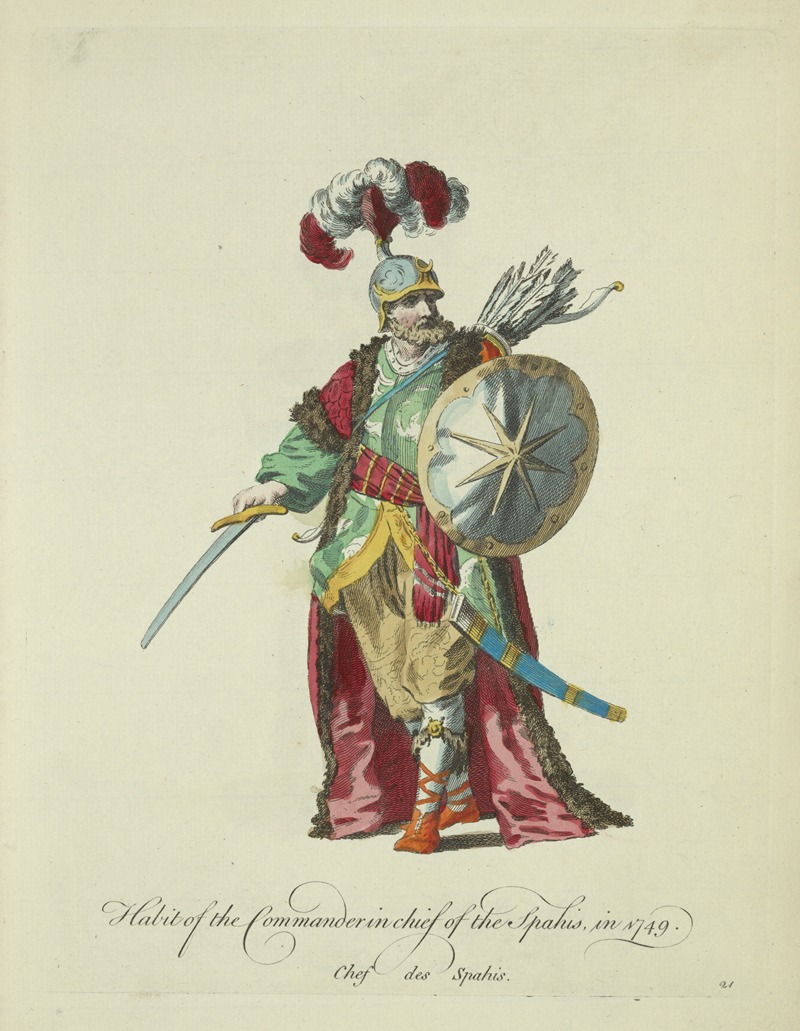 Charles Grignion - Habit of the commander in chief of the Spahis, in 1749. Chef des Spahis.